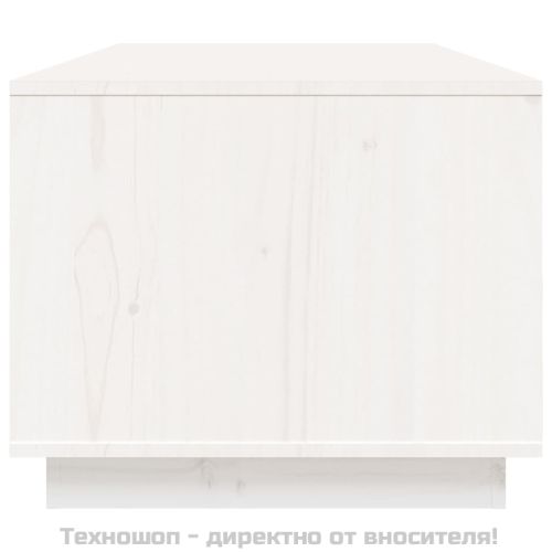 Кафе маса, бяла, 100x50x41 см, борово дърво масив