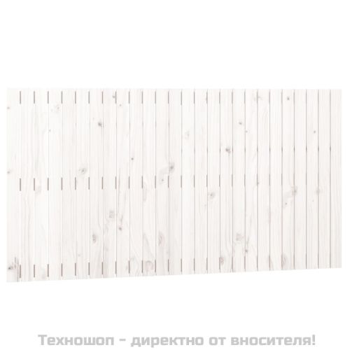 Стенна табла за спалня, бяла, 166x3x90 см, борово дърво масив