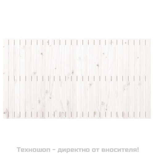 Стенна табла за спалня, бяла, 166x3x90 см, борово дърво масив