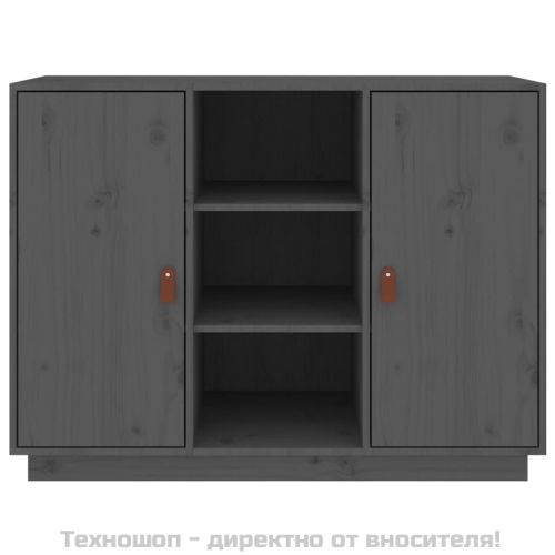 Сайдборд, сив, 100x40x75 см, бор масив