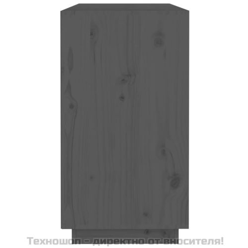 Сайдборд, сив, 100x40x75 см, бор масив