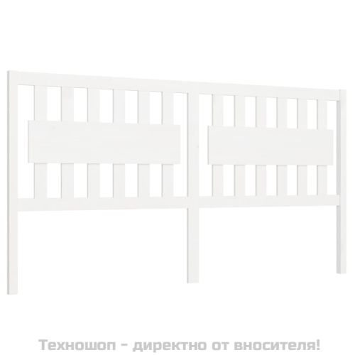 Горна табла за легло, бяла, 125,5x4x100 см, бор масив