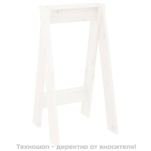 Табуретки, 2 бр, бяла, 40x40x75 см, борово дърво масив