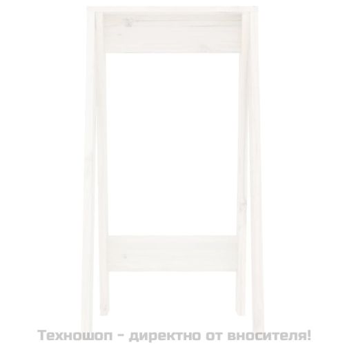 Табуретки, 2 бр, бяла, 40x40x75 см, борово дърво масив