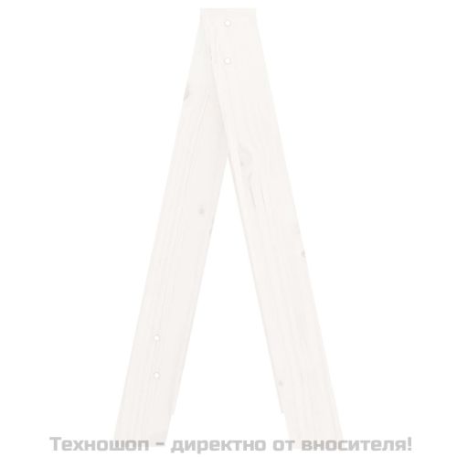 Табуретки, 2 бр, бяла, 40x40x75 см, борово дърво масив