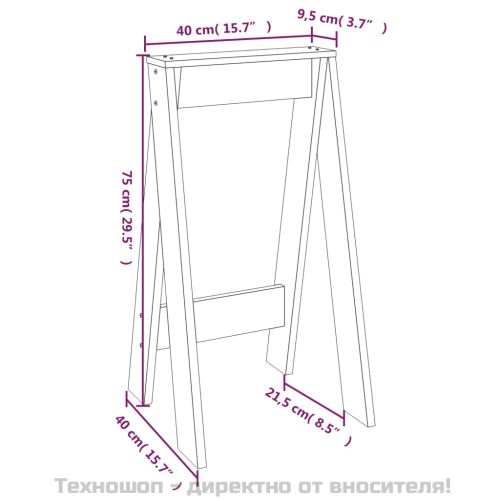 Табуретки, 2 бр, бяла, 40x40x75 см, борово дърво масив