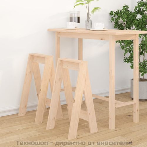 Табуретки, 2 бр, 40x40x75 см, борово дърво масив