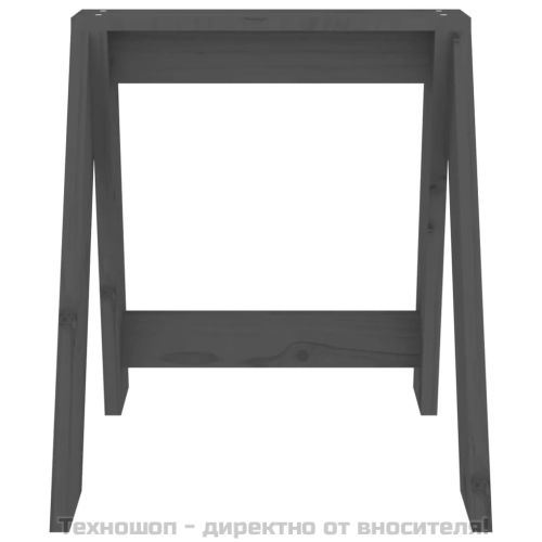 Табуретки, 2 бр, сиви, 40x40x45 см, борово дърво масив