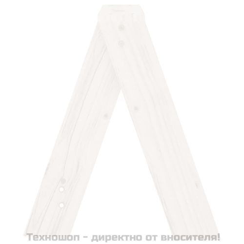 Табуретки, 2 бр, бели, 40x40x45 см, борово дърво масив