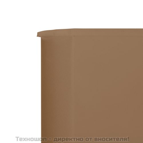 Параван против вятър от 5 панела, текстил, 600x80 см, таупе