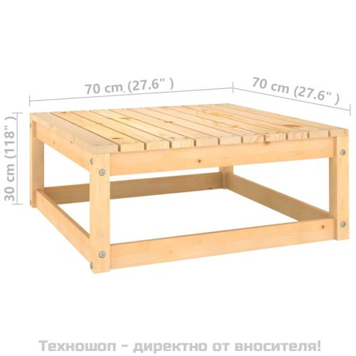 Градински лаундж комплект, 2 части, с възглавници, бор масив