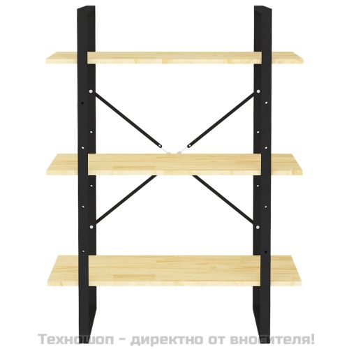 3-етажна библиотека, 80x30x105 см, борово дърво масив