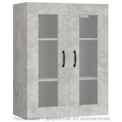 Окачен стенен шкаф, бетонно сиво, 69,5x34x90 см