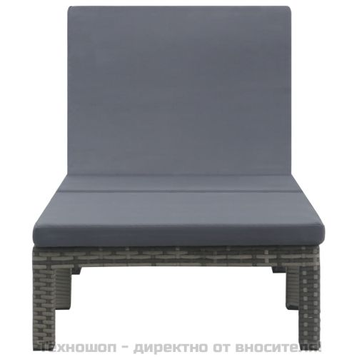Шезлонг с шалте, полиратан, антрацит