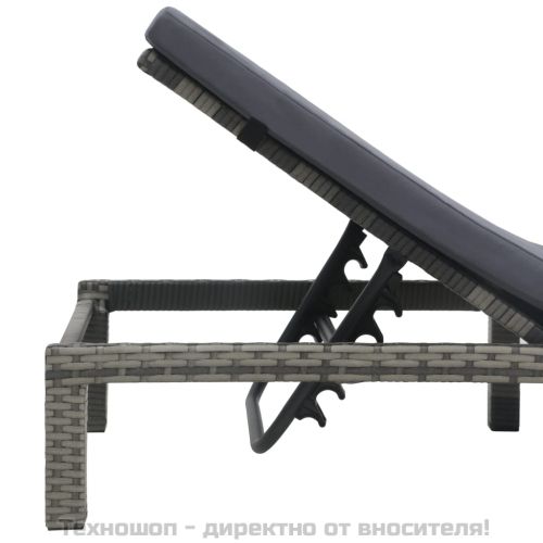 Шезлонг с шалте, полиратан, антрацит