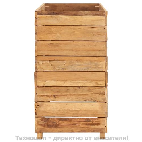 Повдигната леха 100x40x72 см рециклирано тиково дърво и стомана