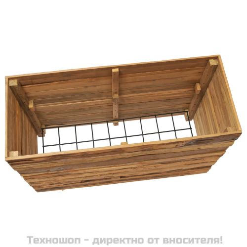 Повдигната леха 100x40x72 см рециклирано тиково дърво и стомана