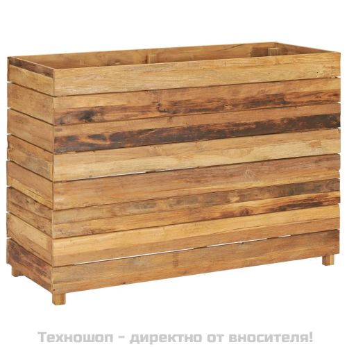 Повдигната леха 100x40x72 см рециклирано тиково дърво и стомана