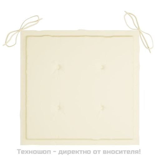 Възглавници за столове 4 бр кремави 40x40x4 см Оксфорд плат