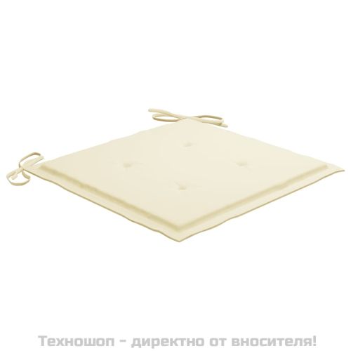 Възглавници за столове 4 бр кремави 40x40x4 см Оксфорд плат