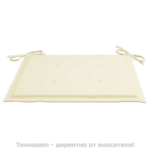 Възглавници за столове 4 бр кремави 40x40x4 см Оксфорд плат