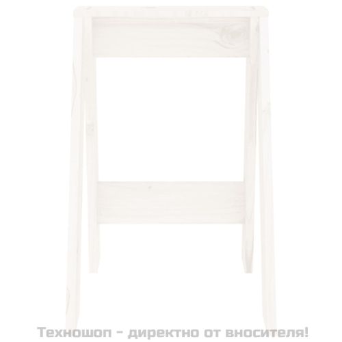 Табуретки, 2 бр, бели, 40x40x60 см, борово дърво масив