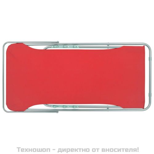 Сгъваеми плажни столове, 2 бр, стомана и оксфорд тъкан, червени