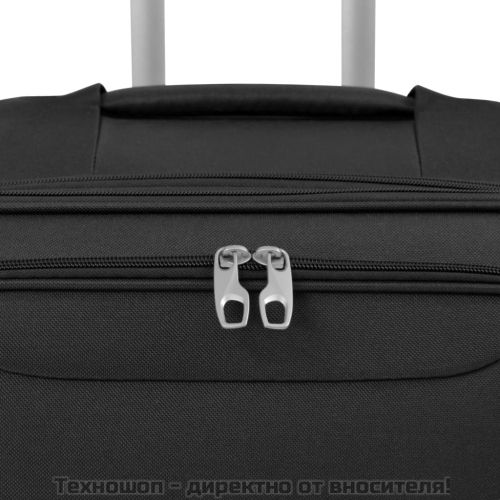 Комплект от 3 броя меки куфари на колелца, черни