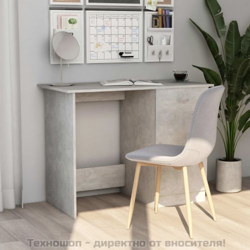 Бюро, бетонно сиво, 100x50x76 см, инженерно дърво