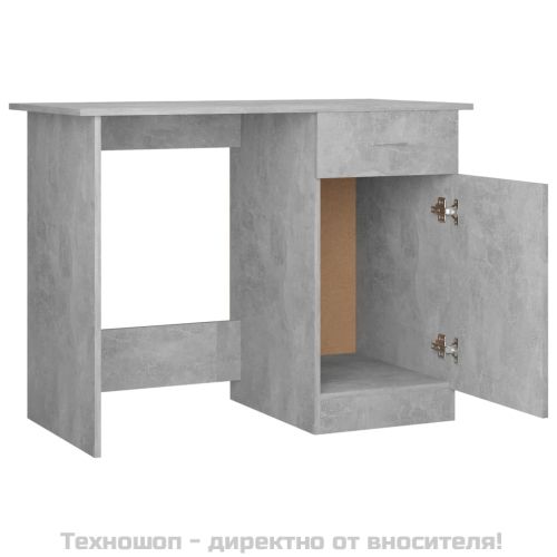 Бюро, бетонно сиво, 100x50x76 см, инженерно дърво
