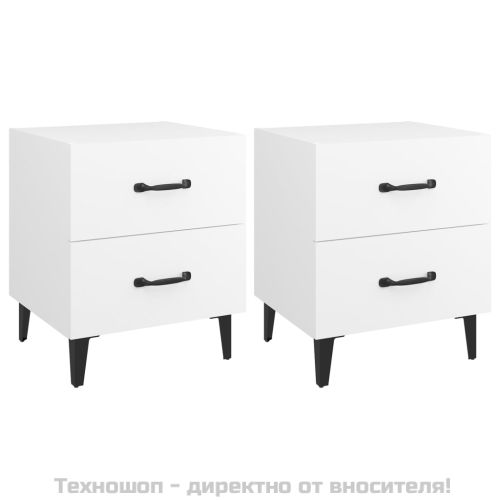 Нощни шкафчета, 2 бр, бели, 40x35x47,5 см