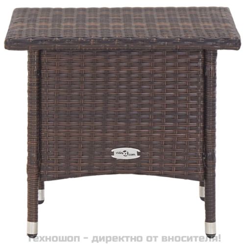 Маса за чай, кафява, 50x50x47 см, полиратан