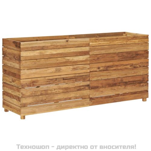 Повдигната леха 150x40x72 см рециклирано тиково дърво и стомана