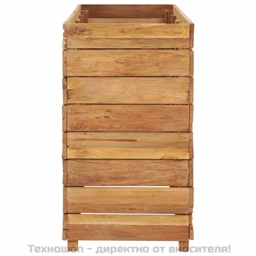Повдигната леха 150x40x72 см рециклирано тиково дърво и стомана