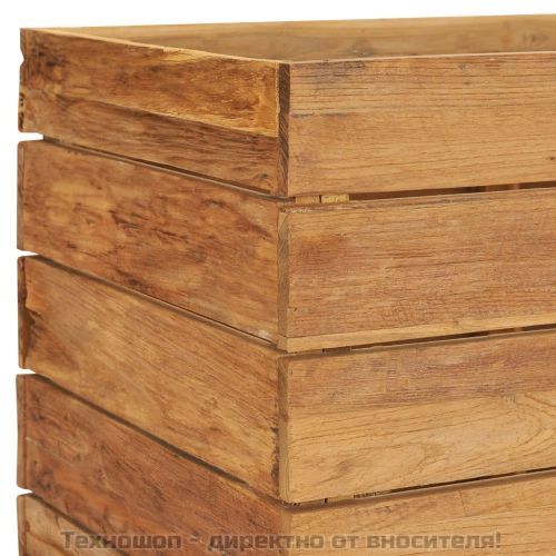 Повдигната леха 150x40x72 см рециклирано тиково дърво и стомана