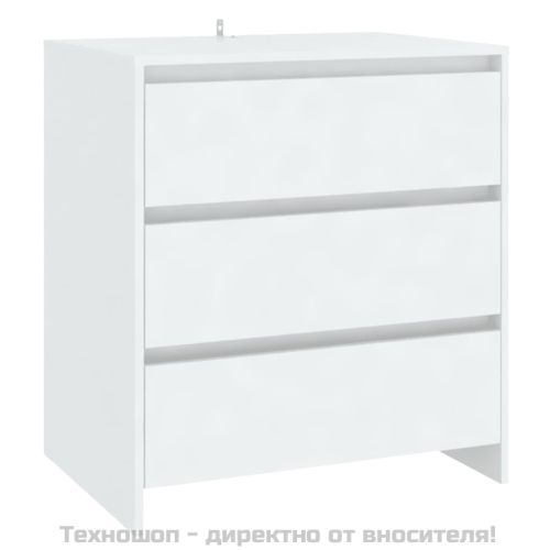 Сайдборд, бял, 70x41x75 см, инженерно дърво