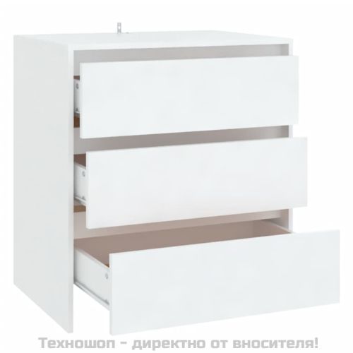 Сайдборд, бял, 70x41x75 см, инженерно дърво
