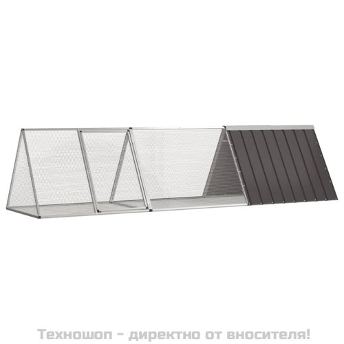 Клетка за зайци, антрацитна, 302,5x80,5x71 см, поцинкована стомана