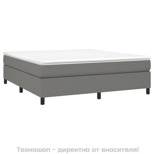 Боксспринг легло с матрак, тъмносиво, 180x200 см, плат