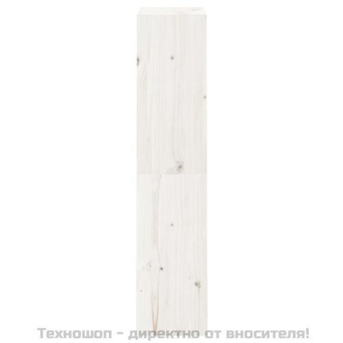 Библиотека/разделител за стая, бяла, 60x30x135,5 см, бор масив