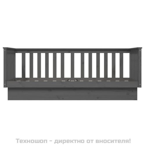 Дневно легло, сиво, 75x190 см, борово дърво масив