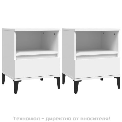 Нощни шкафчета, 2 бр, бели, 40x35x50 см