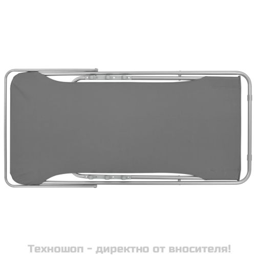 Сгъваеми плажни столове, 2 бр, стомана и оксфорд тъкан, сиви