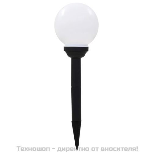 Градински соларни лампи, 4 бр, LED, сферични, 15 см, RGB