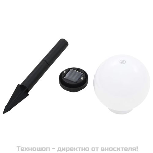 Градински соларни лампи, 4 бр, LED, сферични, 15 см, RGB