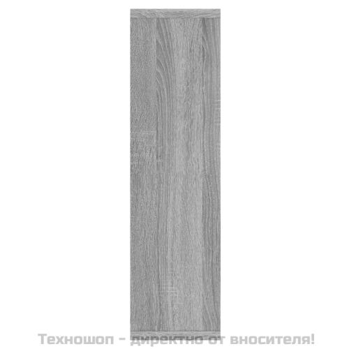 Огледален шкаф с LED,Сив сонома, 76x15x55 см