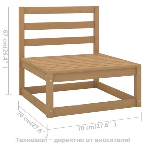 Градински комплект с възглавници 2 части меденокафяв бор масив