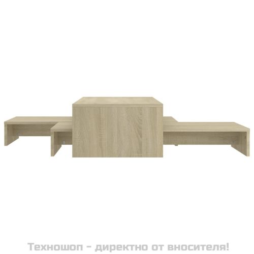 Масички за кафе, дъб сонома, 100x100x26,5 см, инженерно дърво