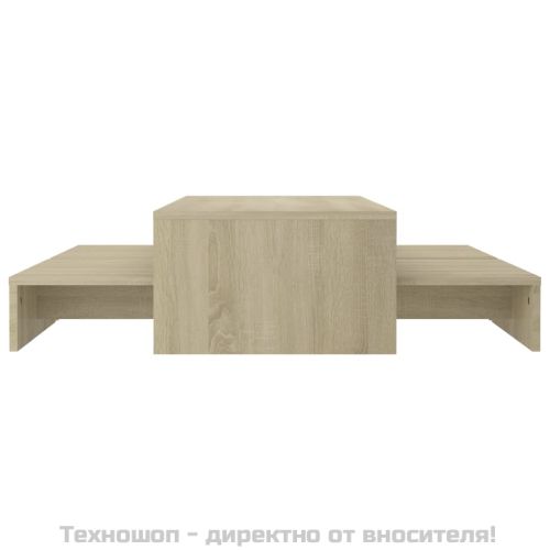 Масички за кафе, дъб сонома, 100x100x26,5 см, инженерно дърво