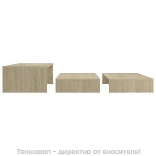 Масички за кафе, дъб сонома, 100x100x26,5 см, инженерно дърво
